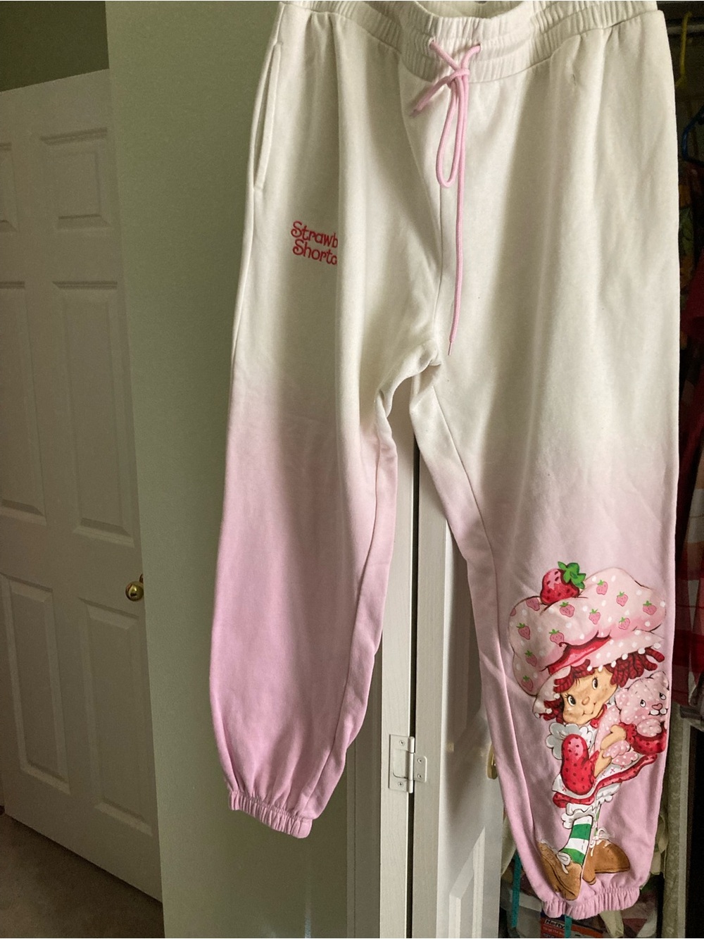 Strawberry Graphic Pink Ombre Jogger Sweatpants